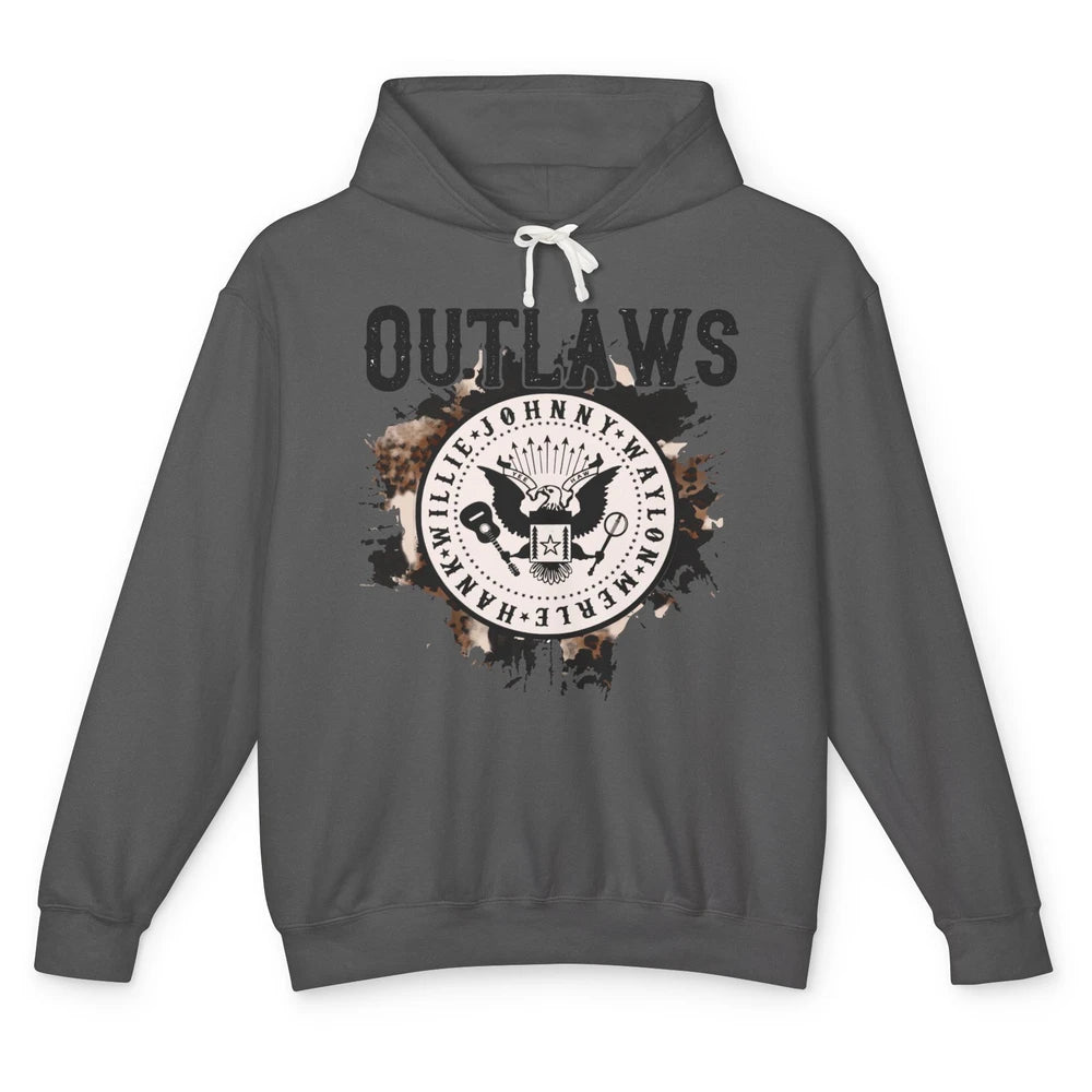 Retro Cowboy Bird Outlaws Western Country Music Cowgirl Unisex Lightweight Hoodie