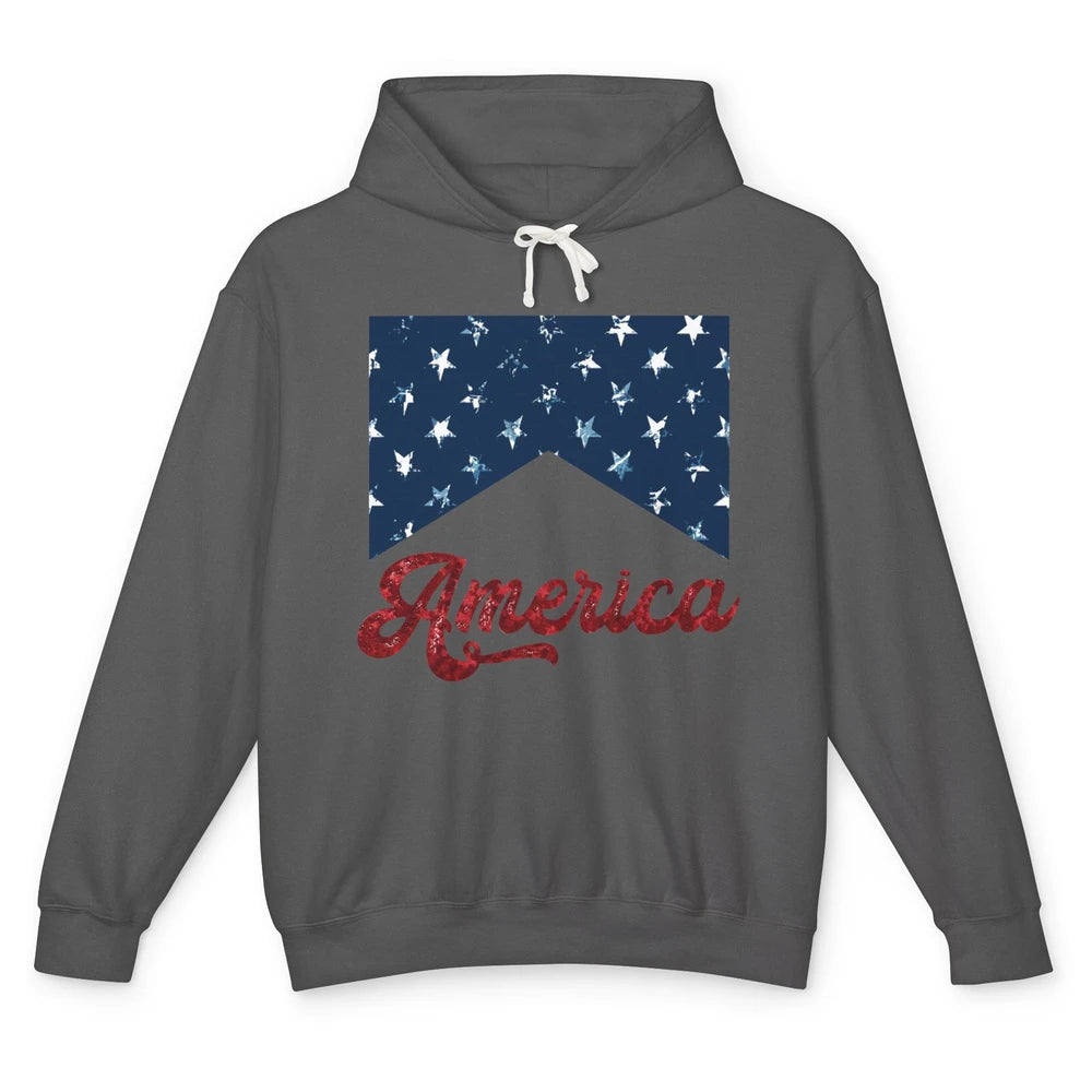 Retro America 4th Of July Independence Day Western Patriots Unisex Lightweight Hoodie