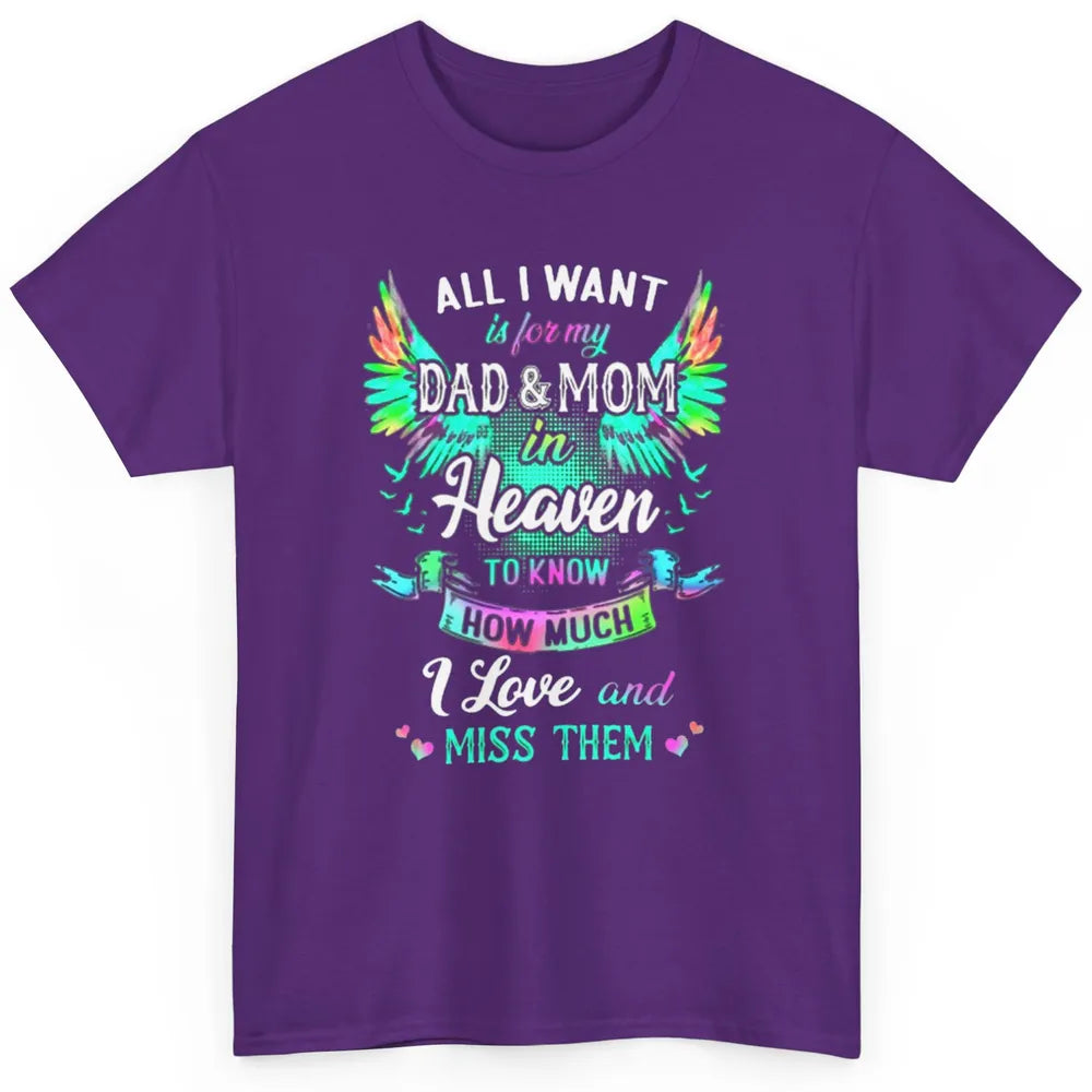 My Mom And Dad In Heaven Angel Wings Mother Memories Forever Classic Unisex T-Shirt