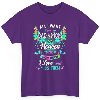 My Mom And Dad In Heaven Angel Wings Mother Memories Forever Classic Unisex T-Shirt