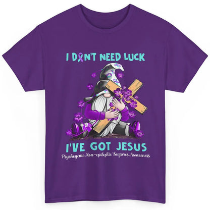 PNES Awareness Gnome I Don't Need Luck I've Got Jesus Faith Classic Unisex T-Shirt