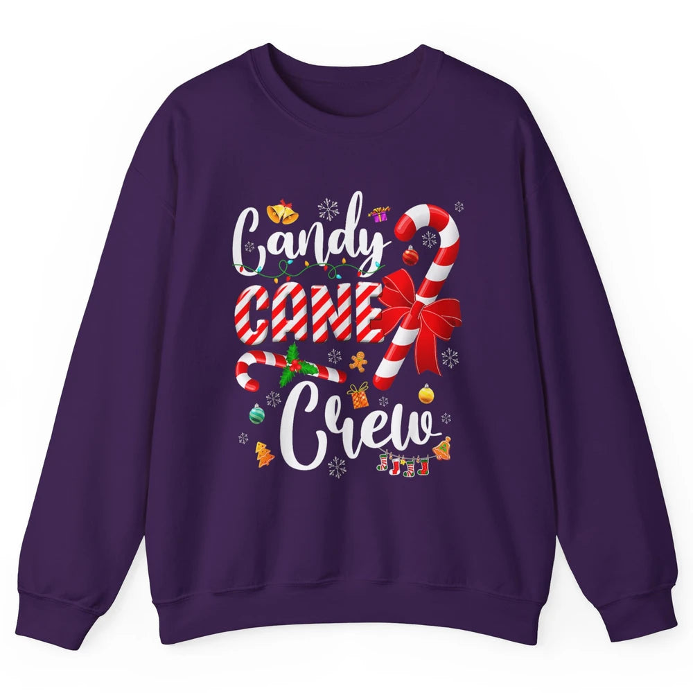 Merry Christmas Sweet Candy Cane Crew Xmas Tree Lights Santa Unisex Crewneck Sweatshirt