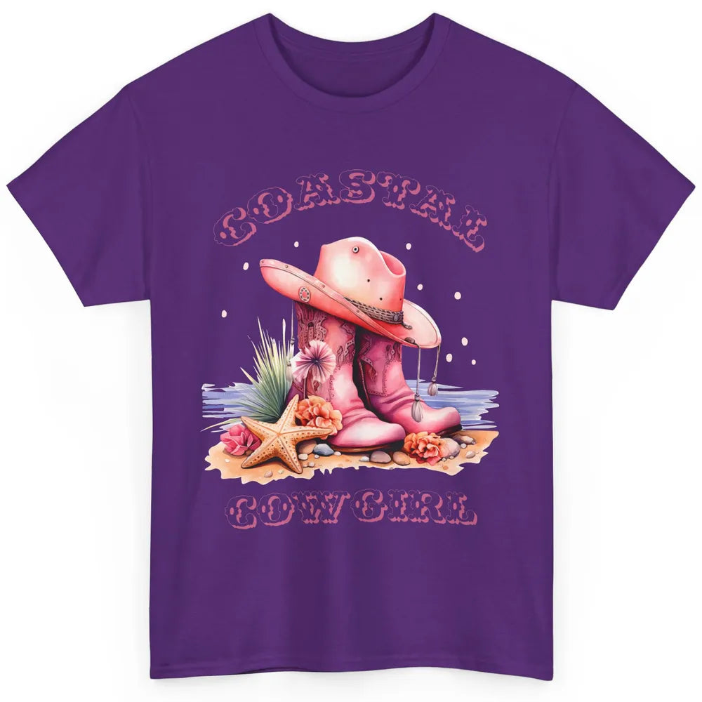 Retro Cowgirl Boots Coastal Cowgirl Western Country Beach Classic Unisex T-Shirt