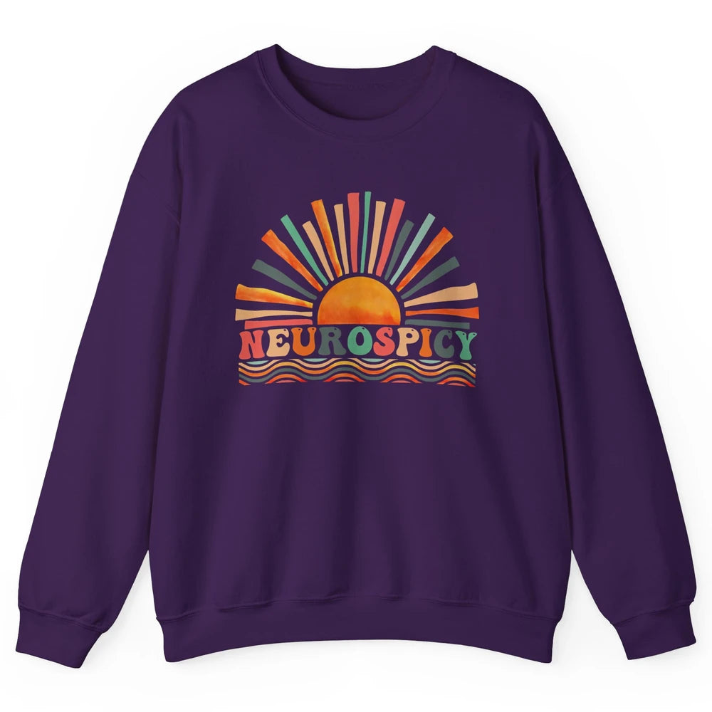 Retro Neurospicy Funny ADHD Neurodiversity Autism Awareness Unisex Crewneck Sweatshirt