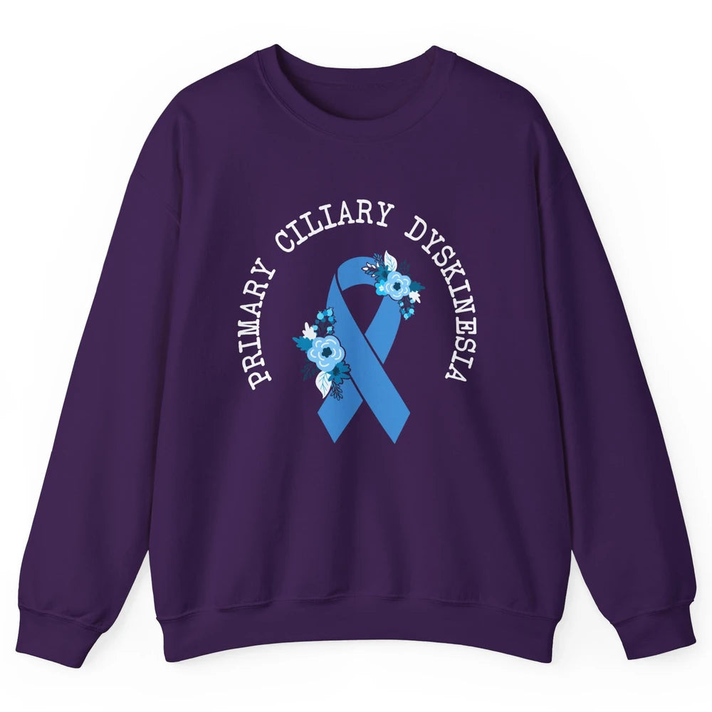 Primary Ciliary Dyskinesia Blue Ribbon Respiratory Diseases Unisex Crewneck Sweatshirt