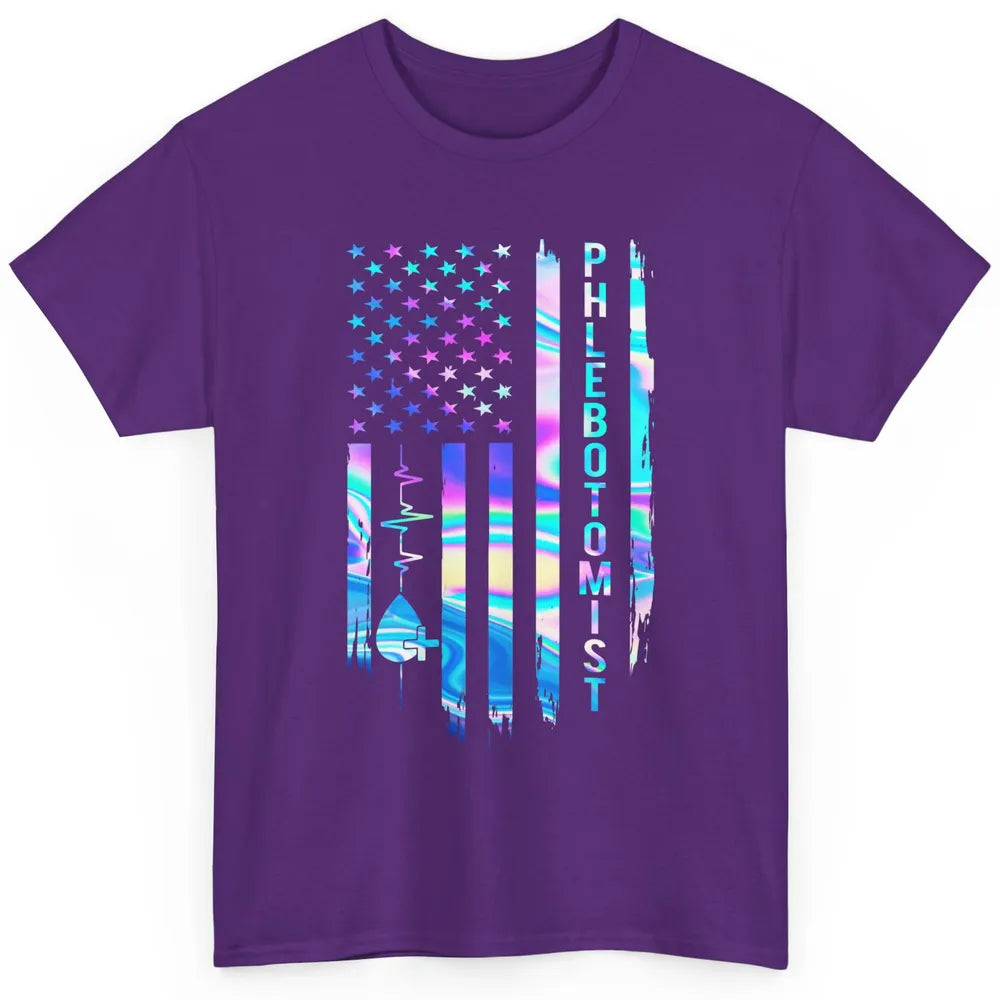 Phlebotomist Flag Blood Lab Vein Phlebotomy Life Nurse PT Classic Unisex T-Shirt