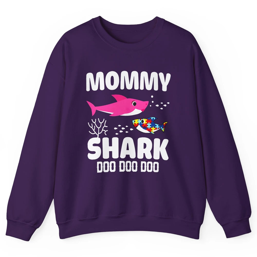 Mommy Shark Autism Shark Puzzle Autism Mom Autism Awareness Unisex Crewneck Sweatshirt