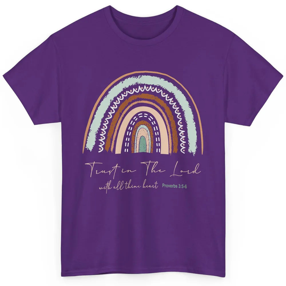 Rainbow Trust In The Lord With All Heart Christian Religious Classic Unisex T-Shirt