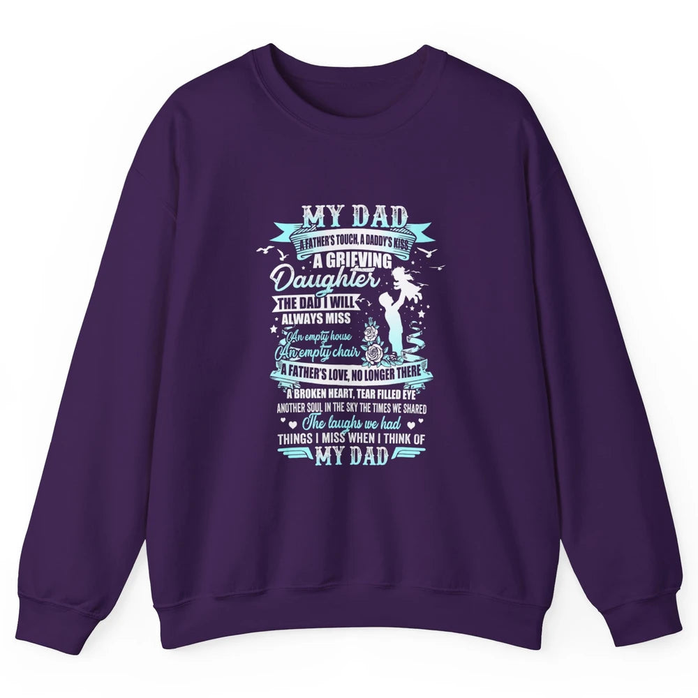 My Dad In Memories Poem Dad In Heaven Angel Wings Guardian Unisex Crewneck Sweatshirt