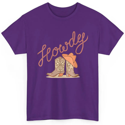 Retro Howdy Cowboy Hat Boots Western Country Cowgirl Music Classic Unisex T-Shirt