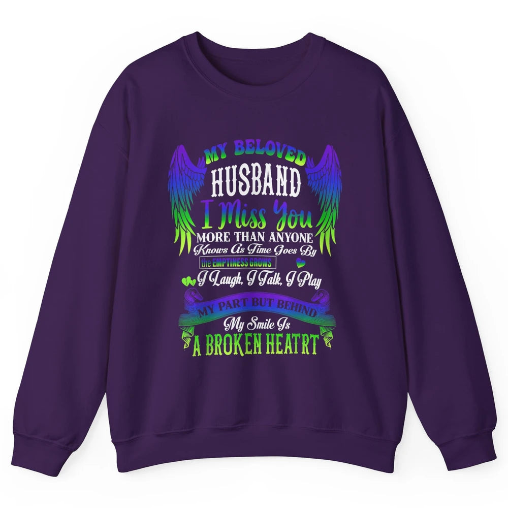My Husband My Angel In Heaven Love Miss You Husband Wings Unisex Crewneck Sweatshirt