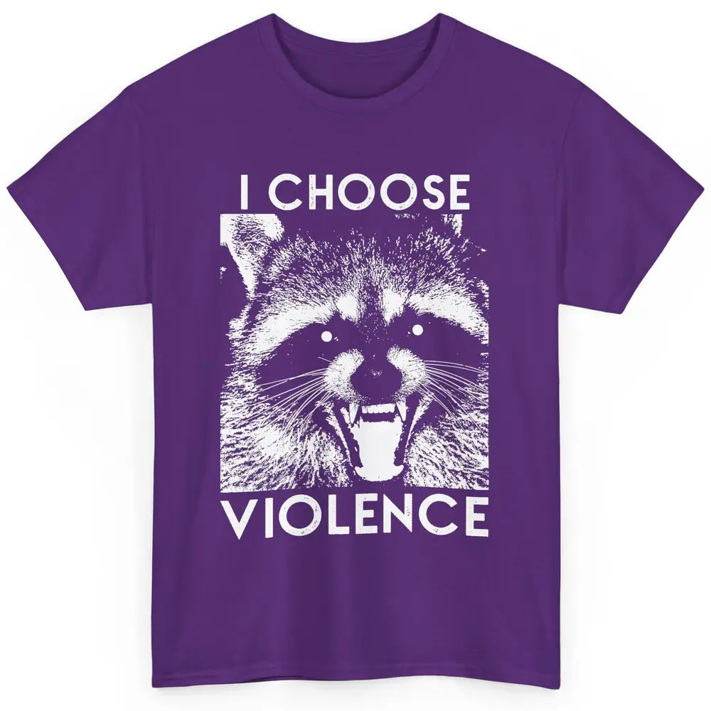 Funny Raccoon Disobey I Choose Violence Sarcastic Raccoon Classic Unisex T-Shirt