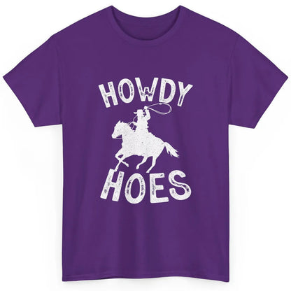 Retro Howdy Hoes Funny Cowboy Riding Horse Vintage Western Classic Unisex T-Shirt