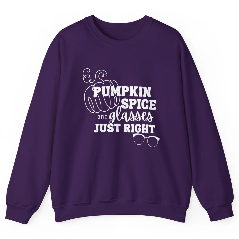 Optometrist Pumpkin Spice Glasses Just Right Optician Fall Unisex Crewneck Sweatshirt