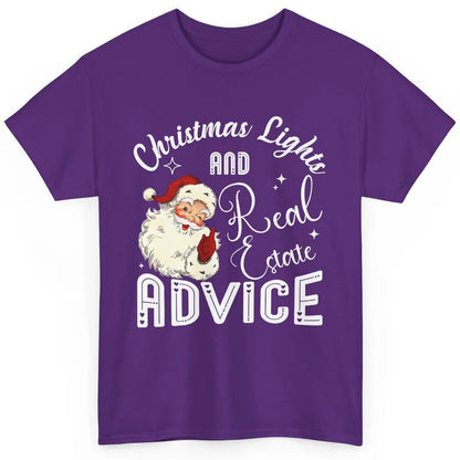 Merry Christmas Xmas Lights Santa Realtor Real Estate Advice Classic Unisex T-Shirt
