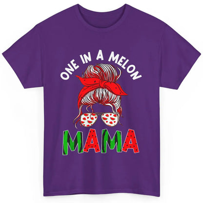 One In A Melon Mama Messy Bun Watermelon Summer Fruit Mother Classic Unisex T-Shirt