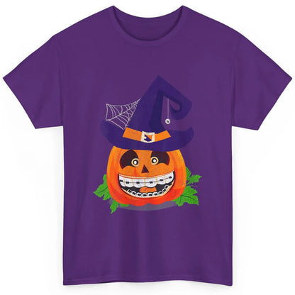 Pumpkin Witch Teeth Braces Dental Dentist Halloween Spooky Classic Unisex T-Shirt