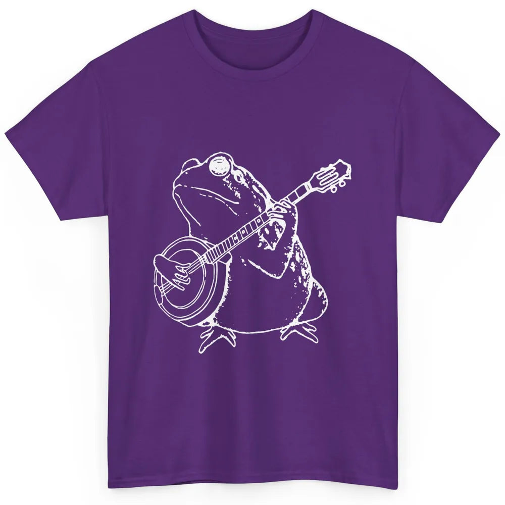 Retro Frog Playing Banjo Musician Banjo Player Music Vintage Classic Unisex T-Shirt