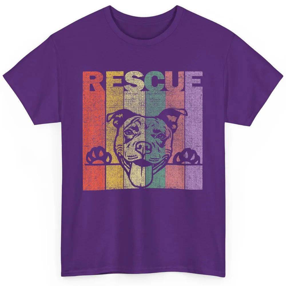 Rescue Dog Pitbull Puppy Adopt Vintage Funny Pet Rescuer Mom Classic Unisex T-Shirt