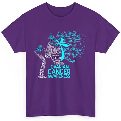 Ovarian Cancer Awareness Hope Love Cure Teal Ribbon Classic Unisex T-Shirt