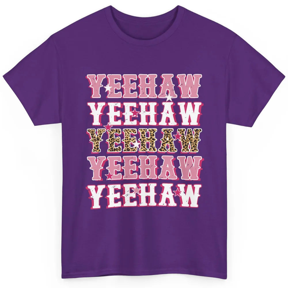 Retro Leopard Yeehaw Western Country Cowboy Cowgirl Costume Classic Unisex T-Shirt