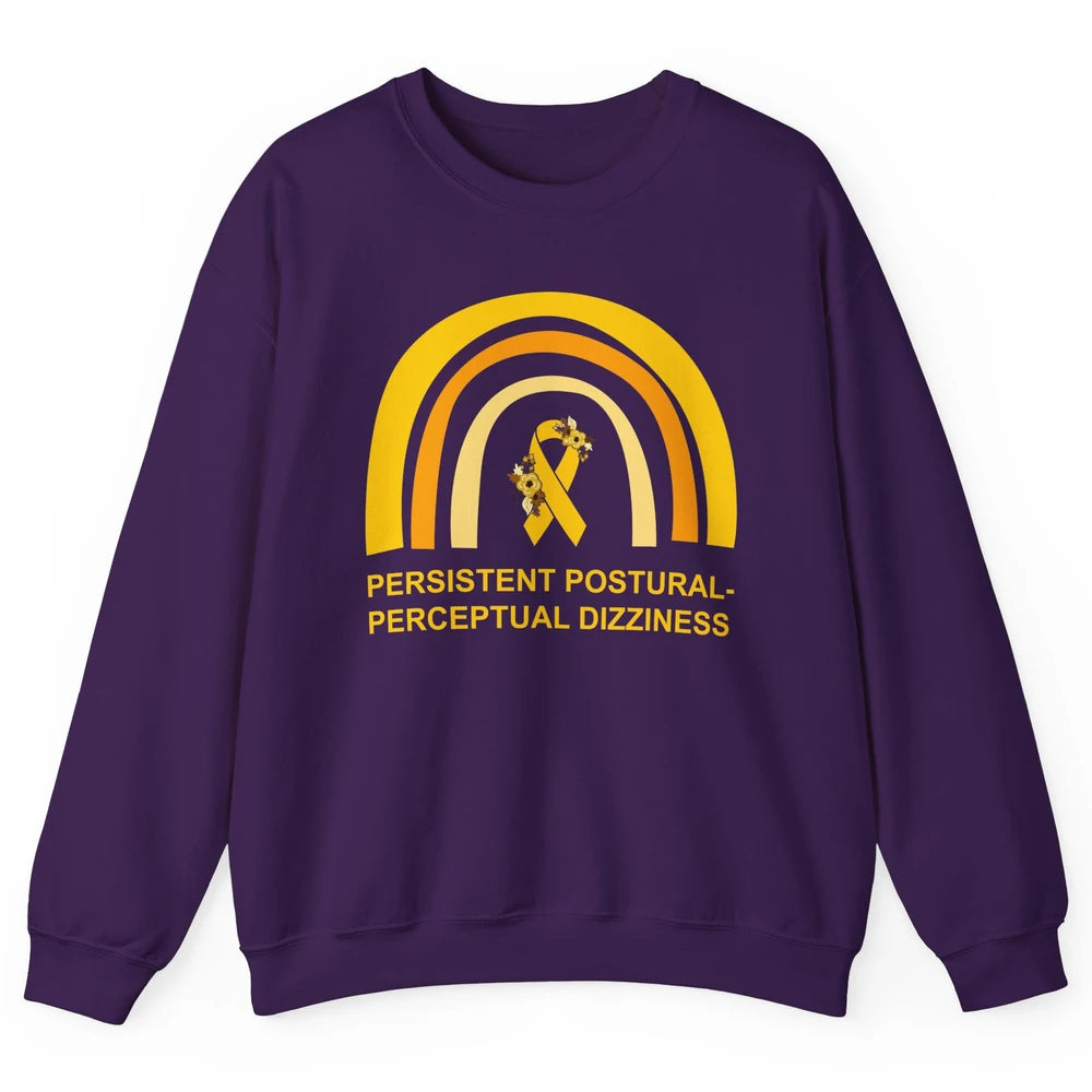 Persistent Postural-perceptual Dizziness PPPD Yellow Rainbow Unisex Crewneck Sweatshirt