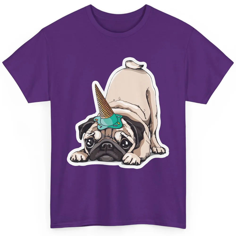 Puppy Pugs Funny Unicorn Pug Dog Lovers Gift Cute Pug Dog Classic Unisex T-Shirt
