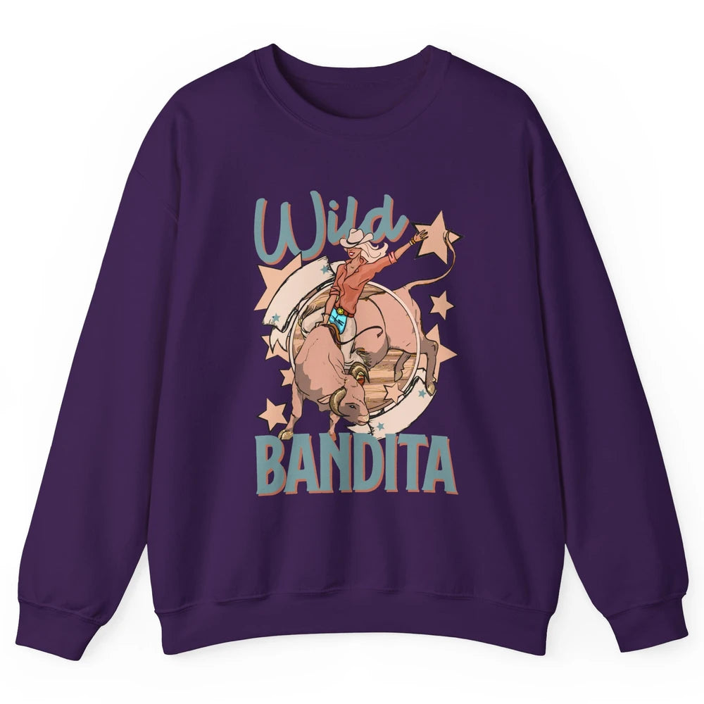 Retro Cowgirl Wild Bandita Western Country Cowboy Wild West Unisex Crewneck Sweatshirt