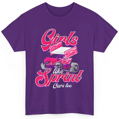 Racing Dirt Track Girls Like Sprint Car Too Race Truck Retro Classic Unisex T-Shirt