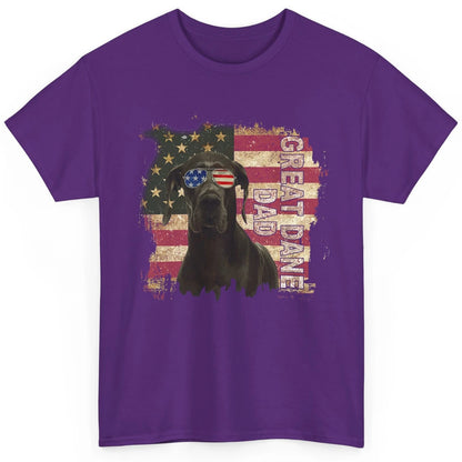 Retro Best Great Dane Dad Ever American Flag 4th Of July Classic Unisex T-Shirt