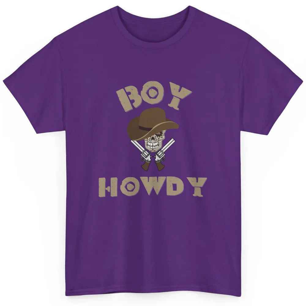 Retro Boy Howdy Rodeo Cowboy Skull Vintage Western Country Classic Unisex T-Shirt