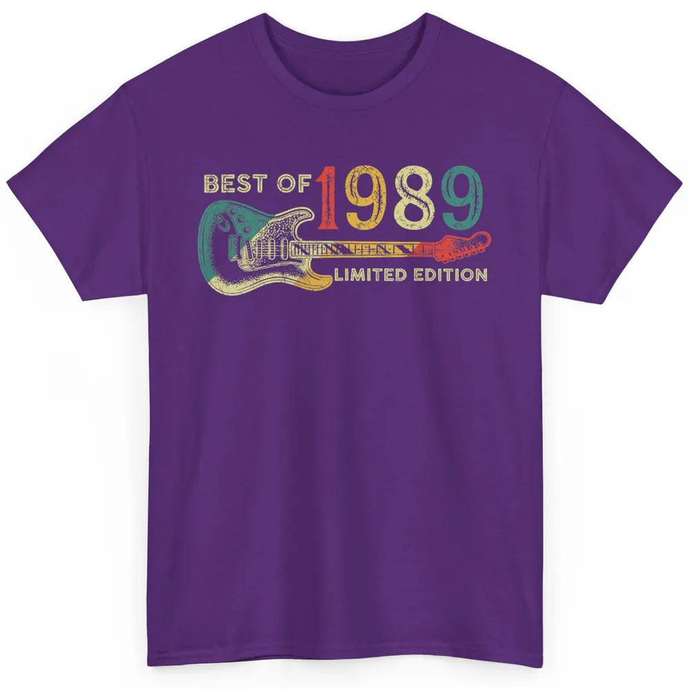 Retro 1989 Electric Guitar Birthday Guitarist Vintage 80s Classic Unisex T-Shirt
