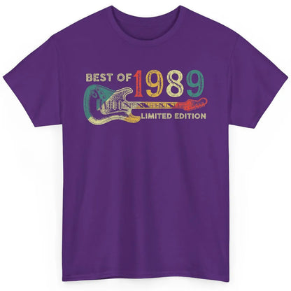 Retro 1989 Electric Guitar Birthday Guitarist Vintage 80s Classic Unisex T-Shirt