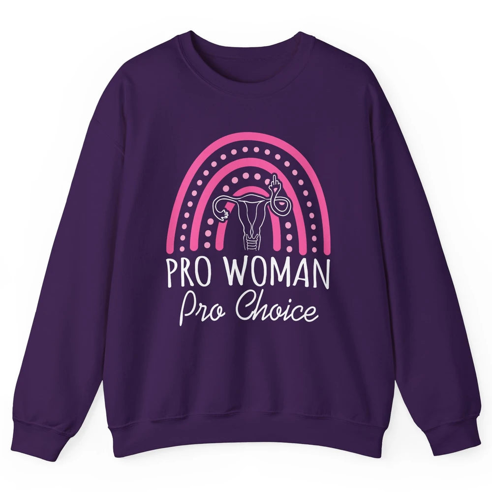 Pro Women Pro Choice My Uterus Rainbow Abortion Rights Unisex Crewneck Sweatshirt