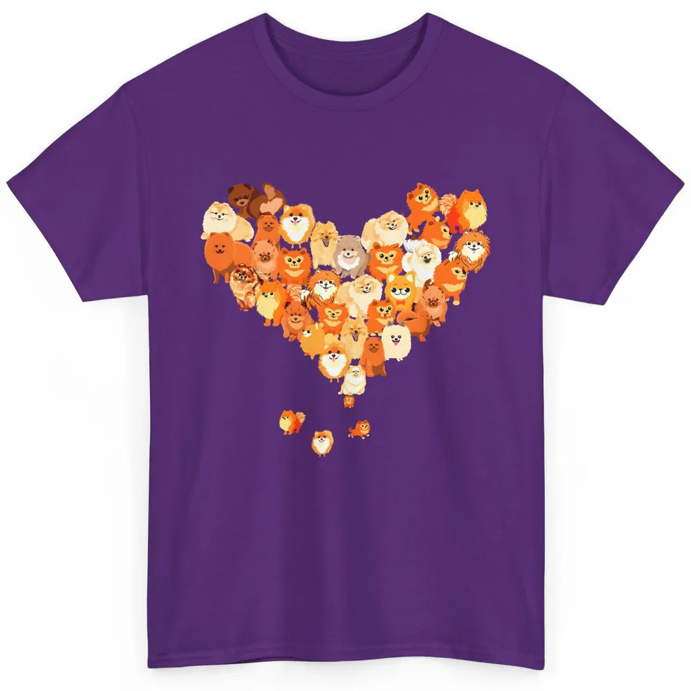 Pomeranian Heart Cute Pomeranian Dog Lovers Gift My Pet Love Classic Unisex T-Shirt