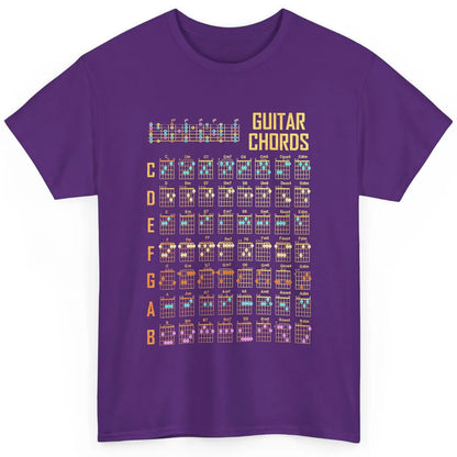 Music Art Guitar Chords Retro Guitarist Play Guitar Musician Classic Unisex T-Shirt