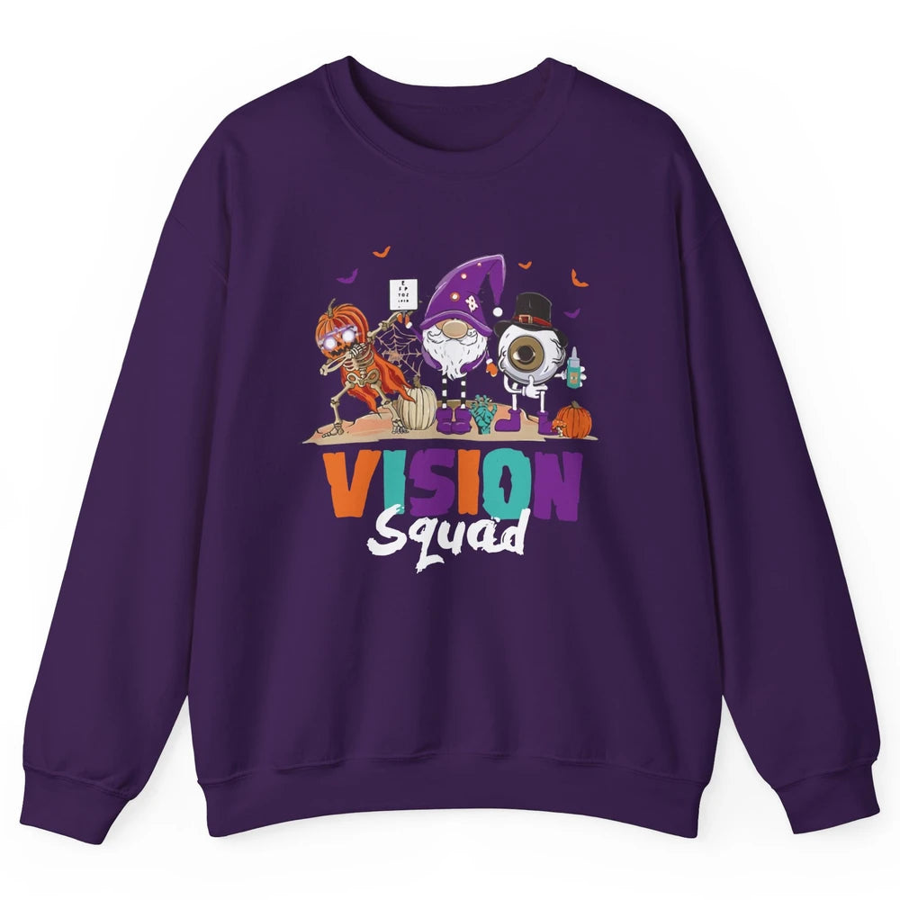 Optometrist Halloween Vision Squad Gnome Pumpkin Optician Unisex Crewneck Sweatshirt