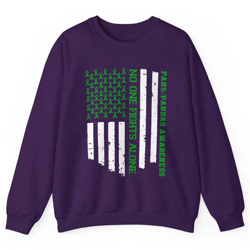 PANS/PANDAS Awareness Retro US Flag No One Fight Alone Unisex Crewneck Sweatshirt