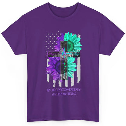 PNES Awareness Faith Hope Love Jesus Cross US Flag Ribbon Classic Unisex T-Shirt