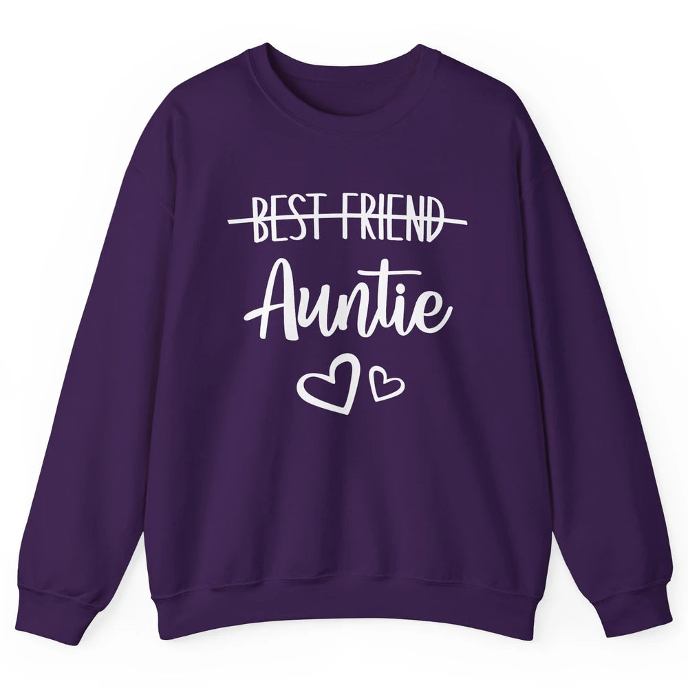 Promoted From Bestie To Auntie Pregnancy Reveal Bestfriend Unisex Crewneck Sweatshirt