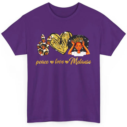 Peace Love Melanin Afro Girl Black Queen Black Women Gift Classic Unisex T-Shirt