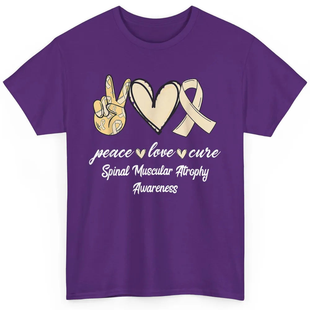Peace Love Cure Cream Ribbon Spinal Muscular Atrophy SMA Classic Unisex T-Shirt