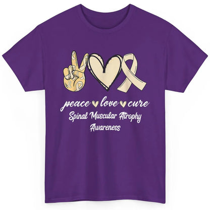 Peace Love Cure Cream Ribbon Spinal Muscular Atrophy SMA Classic Unisex T-Shirt