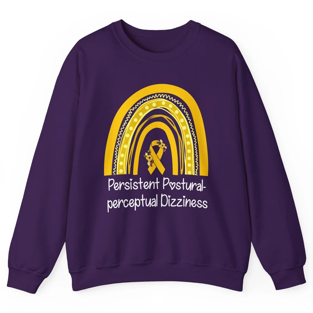Persistent Postural-perceptual Dizziness PPPD Yellow Rainbow Unisex Crewneck Sweatshirt