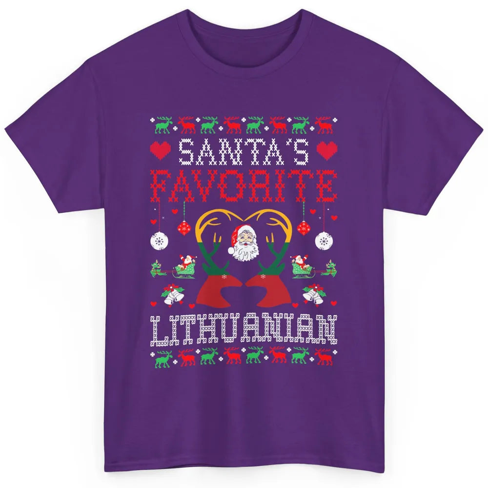 Merry Christmas Santa Favorite Lithuanian Xmas Ugly Santa Classic Unisex T-Shirt