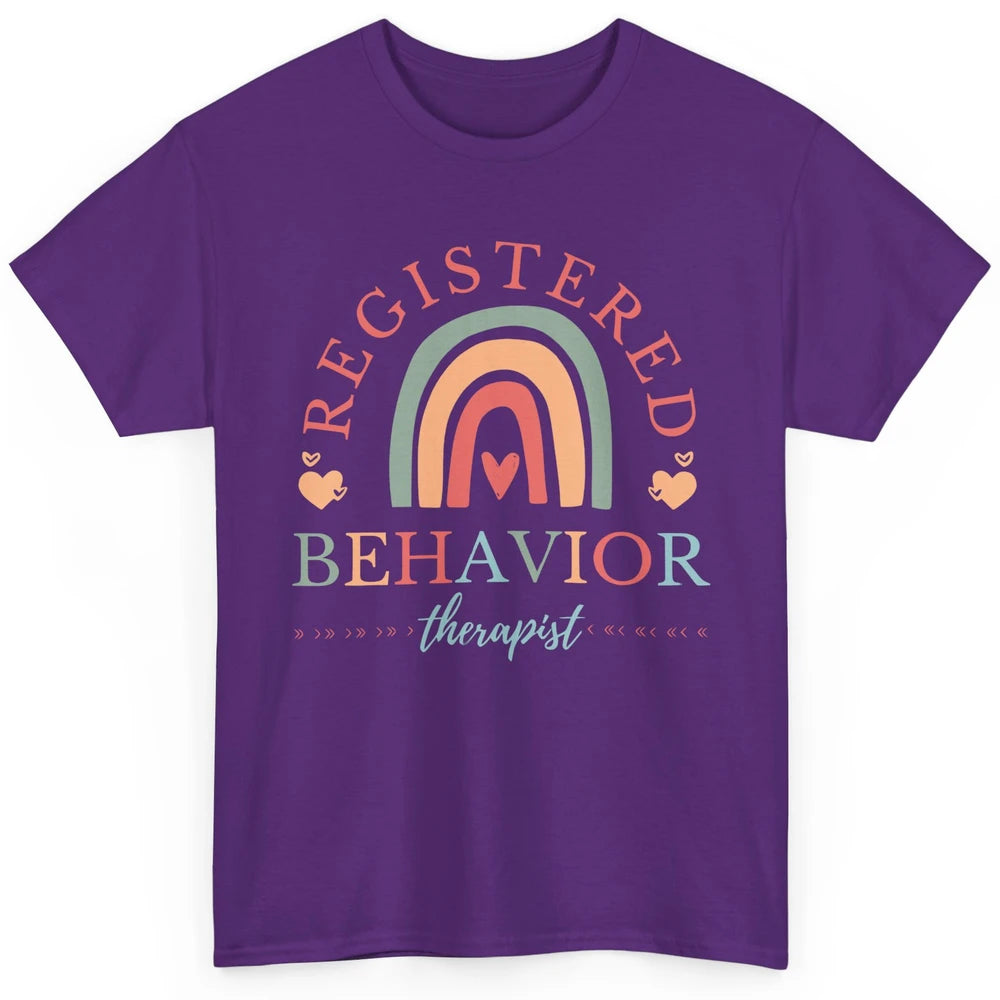 Boho Rainbow Registered Behavior Tech RBT Behavior Therapist Classic Unisex T-Shirt