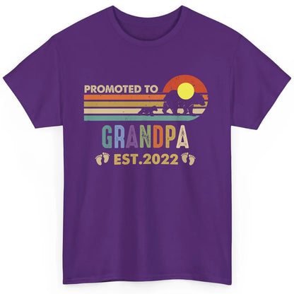 Retro Bear Sunset Promoted To Grandpa Est 2022 Grandpa Gift Classic Unisex T-Shirt