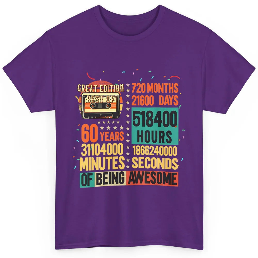 Retro 60s Lifetime Cassette Music Count Down 60th Birthday Classic Unisex T-Shirt