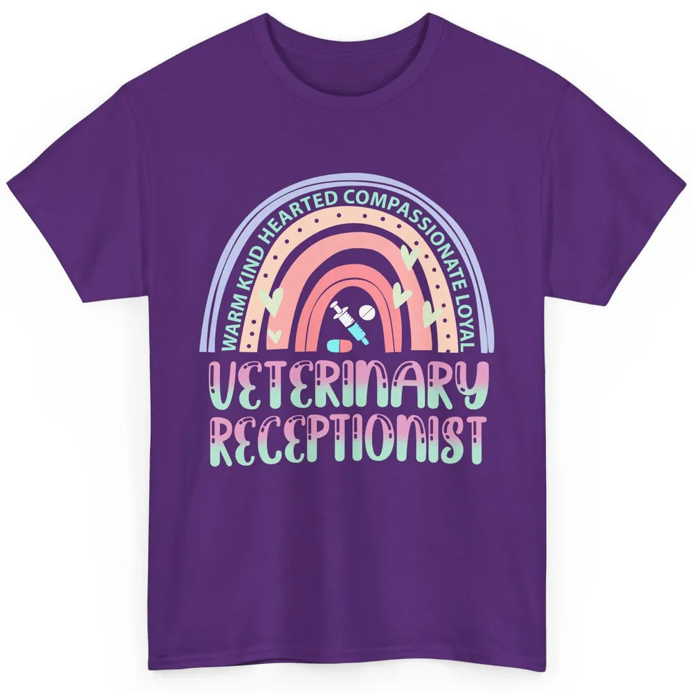 Pink Rainbow Veterinarian Receptionist Dog Recue Dog Mom Classic Unisex T-Shirt