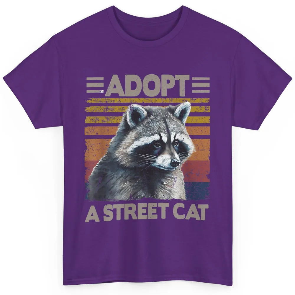 Retro Adopt A Street Cat Raccoon Watercolor Possum Adoption Classic Unisex T-Shirt